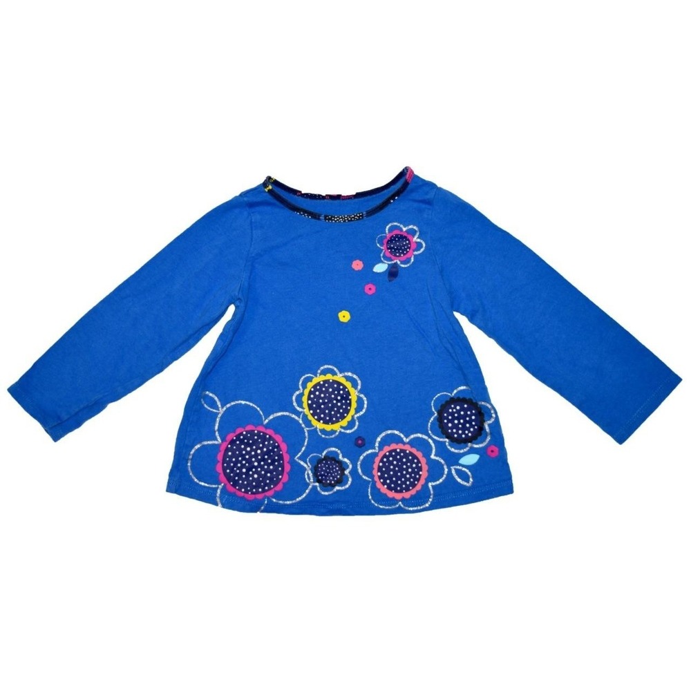EUC First Impressions Play Baby Girls Size 18 24 Months Blue Floral Tee T Shirt